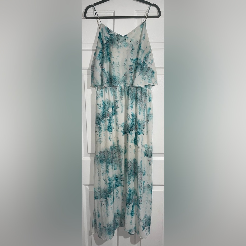 Blue and white tie dye style maxi women’s dress Mossimo- size M